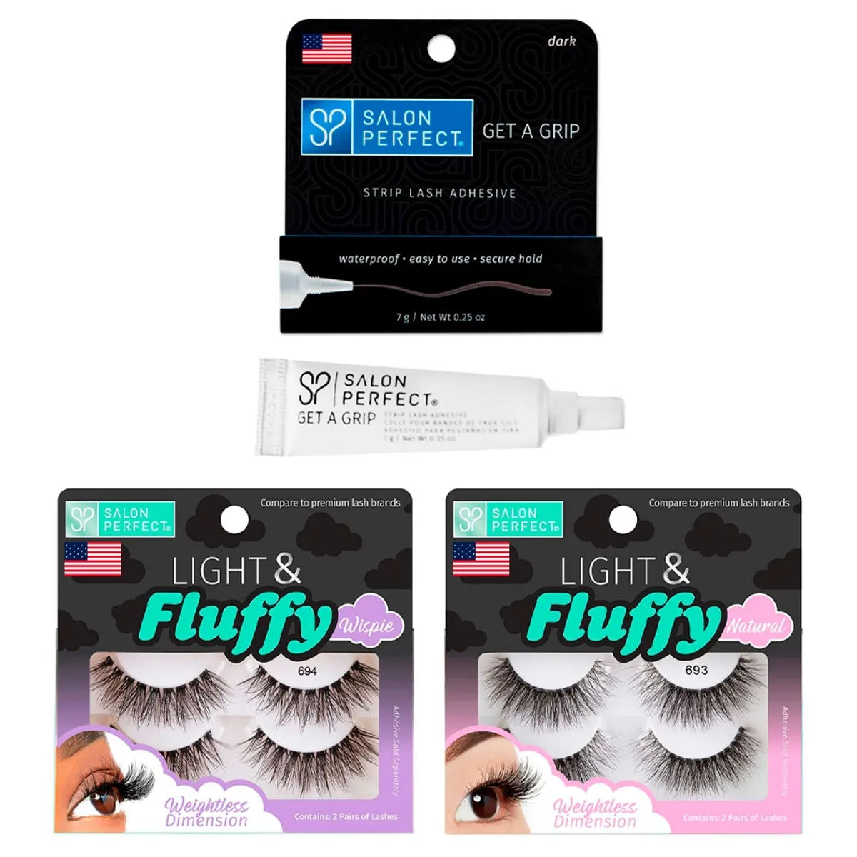 COSMETICAVAL - Pestañas postizas extra volumen + pegamento Salon Perfect