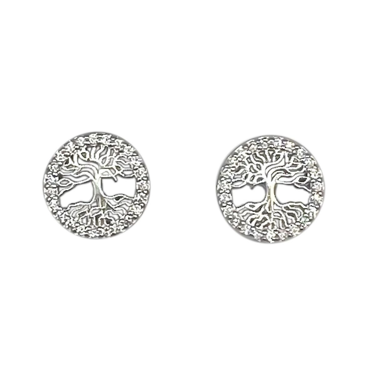 COGGIOLA - Aros Árbol De La Vida Circón Mini Plata Fina 925