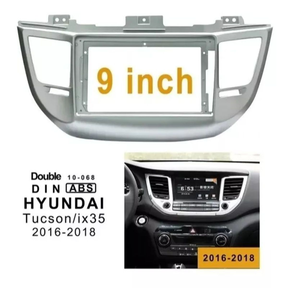 GENERICO - Bisel Adaptador Radio 9 Pulgadas Hyundai Tucson 2015-2018