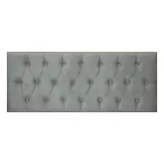 DULCES SUEÑOS - Respaldo Capitone Gris claro en felpa apto 1 plaza y 1.5 plaza