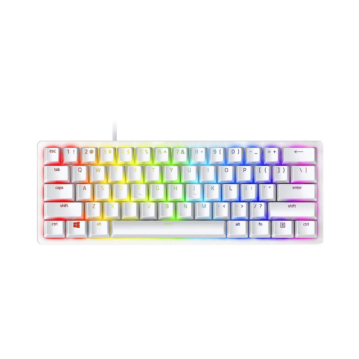 RAZER - Teclado Gamer Huntsman Mini Mercury 60 Switch Optico RGB Blanco