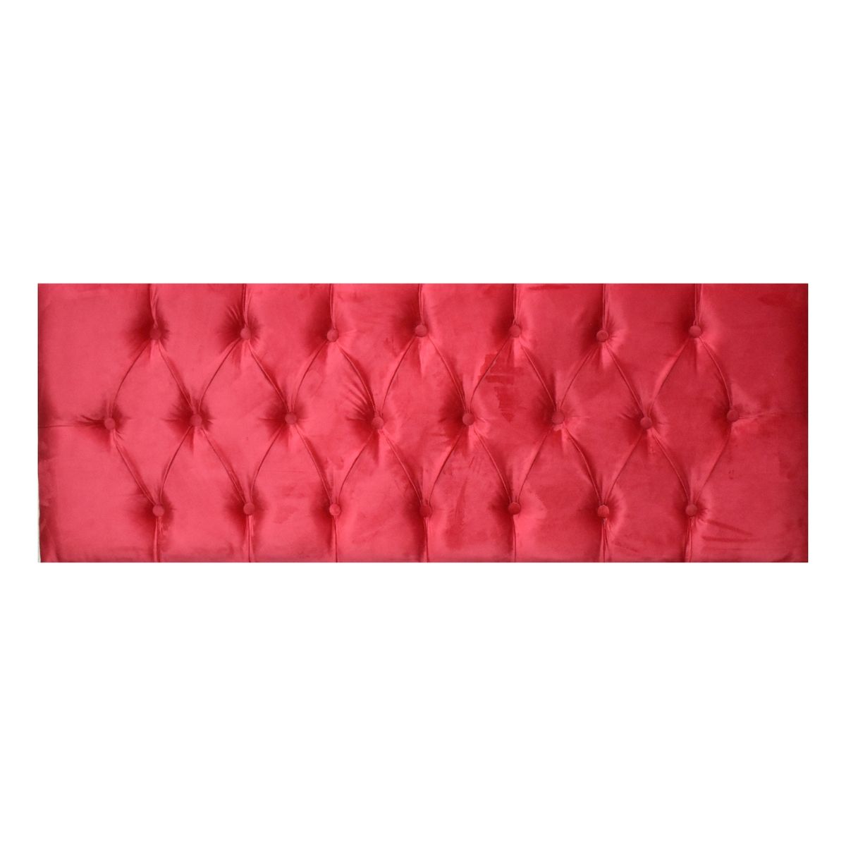 DULCES SUEÑOS - Respaldo Capitone para Camas de 2 Plazas Rojo Felpa