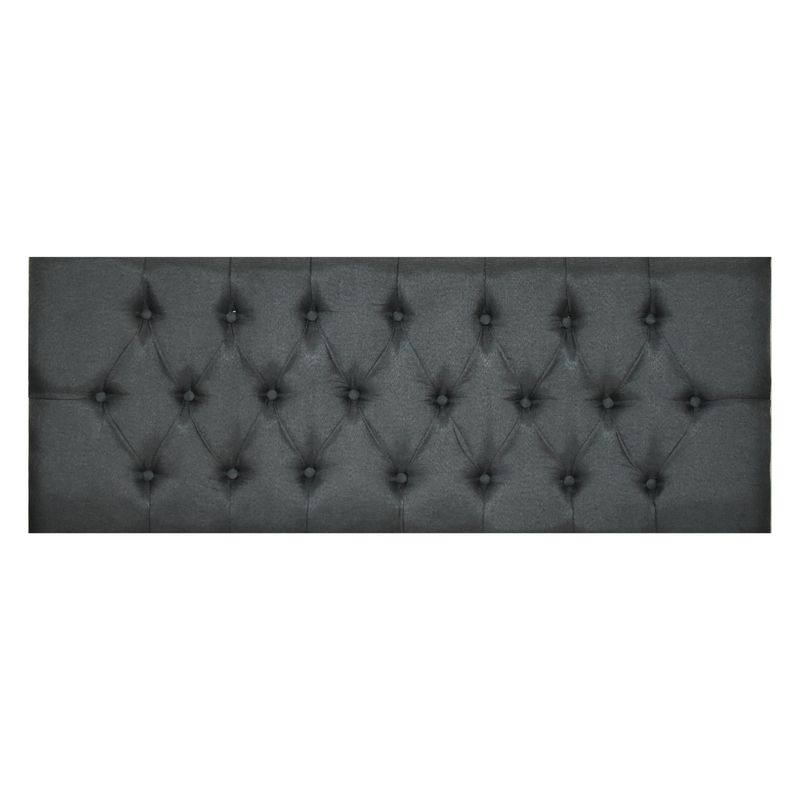 DULCES SUEÑOS - Respaldo Capitone para Camas de 2 Plazas Gris Grafito Lino