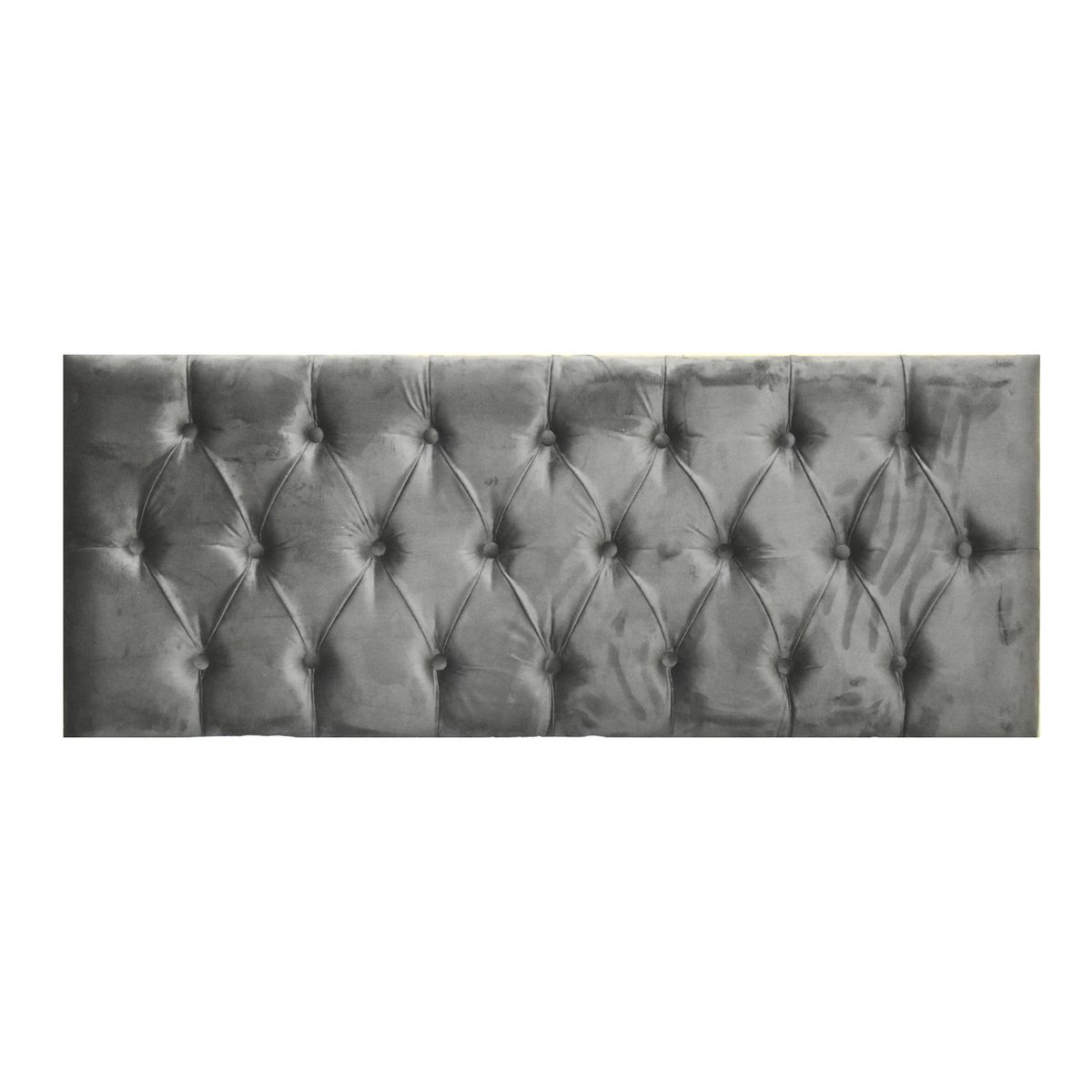 DULCES SUEÑOS - Respaldo Capitone para Camas King Gris Oscuro Felpa