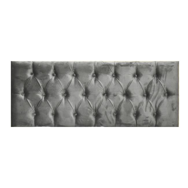 DULCES SUEÑOS - Respaldo Capitone para Camas King Gris Oscuro Felpa