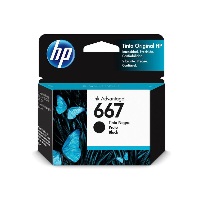 HP - Cartucho de Tinta Original HP 667 120 páginas Negro HP