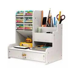 GENERICO - Organizador De Escritorio Portalapiz Canasta Con Cajón.