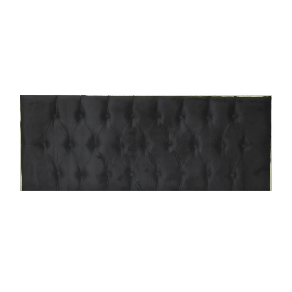 DULCES SUEÑOS - Respaldo Capitone para Camas King Negro Felpa