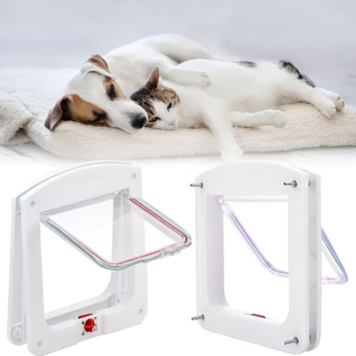 GENERICO - X2 Puerta Para Mascotas Puerta Gatera Puerta Abatible Perro