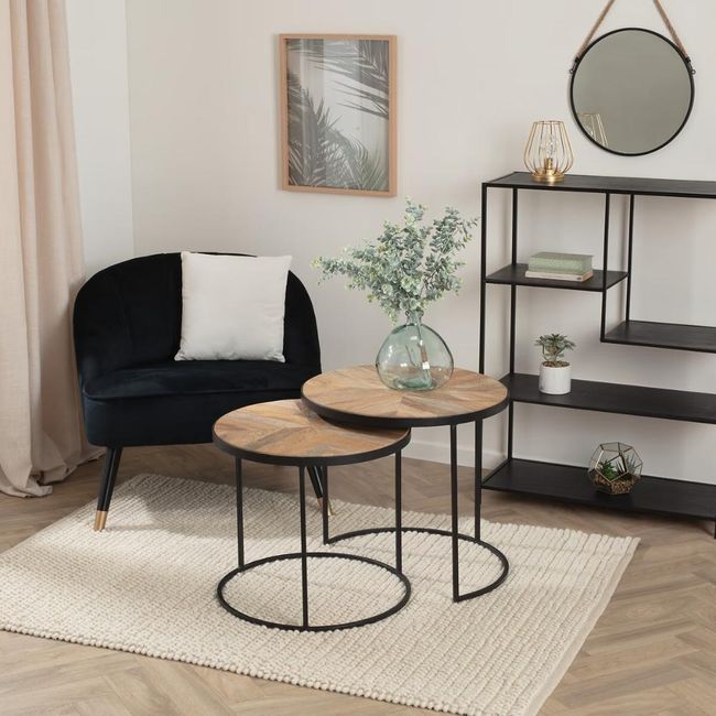 ATMOSPHERA - MESA DE CENTRO DOBLE BASILE MADERA ATMOSPHERA