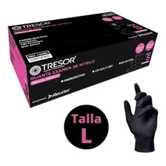 GENERICO - Guantes De Nitrilo Negro Talla L Tresor