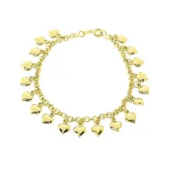 ANDREA COGGIOLA JOYAS - Pulsera Corazón Enchapada Oro 18K