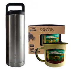 LENGA - Pack Tazón Parque Conguillio con Botella Inox 532ml Lenga®