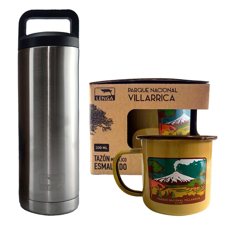 LENGA - Pack Tazón Parque Villarrica con Botella Inox 532ml Lenga®