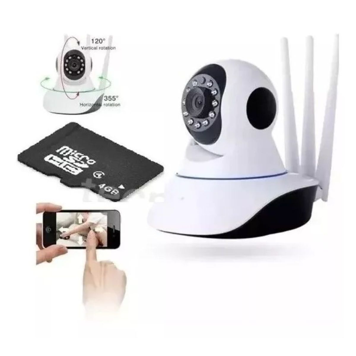 GENERICO - Pack X2 Camaras Ip Wifi Hd Vision Nocturna 360°