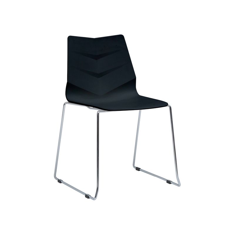 SUR DISEÑO - Silla Hoja Negra Base Cromada