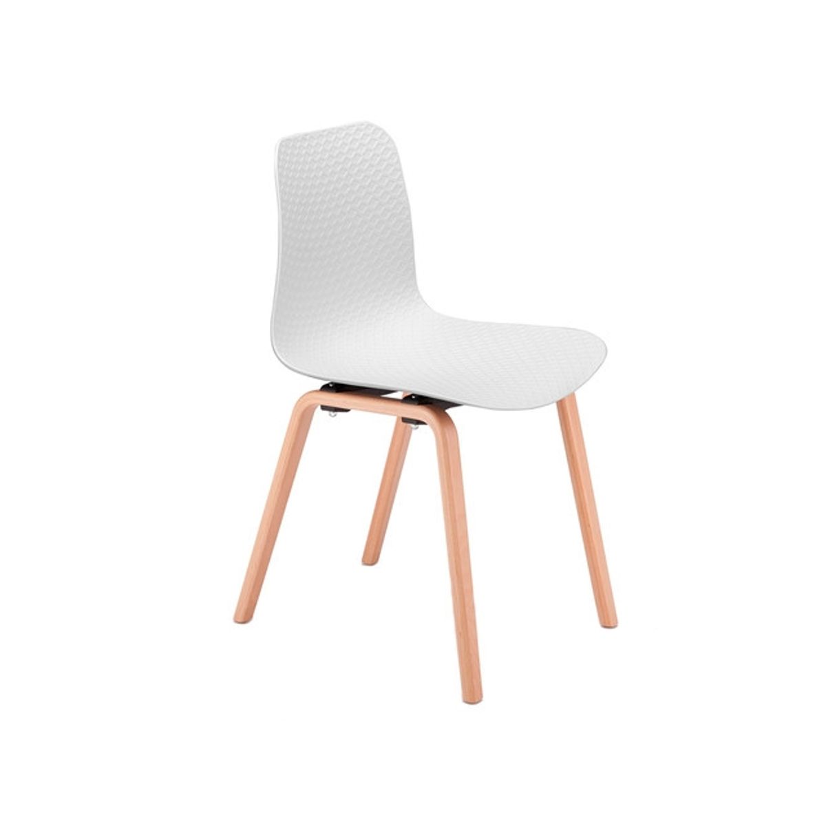 SUR DISEÑO - Silla Net Base Madera Natural Blanca