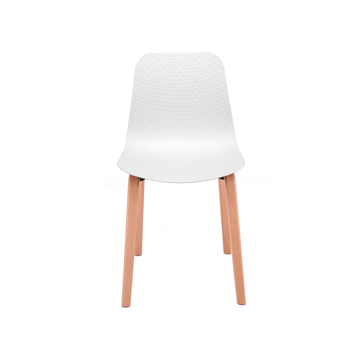 SUR DISEÑO - Silla Net Base Madera Natural Blanca
