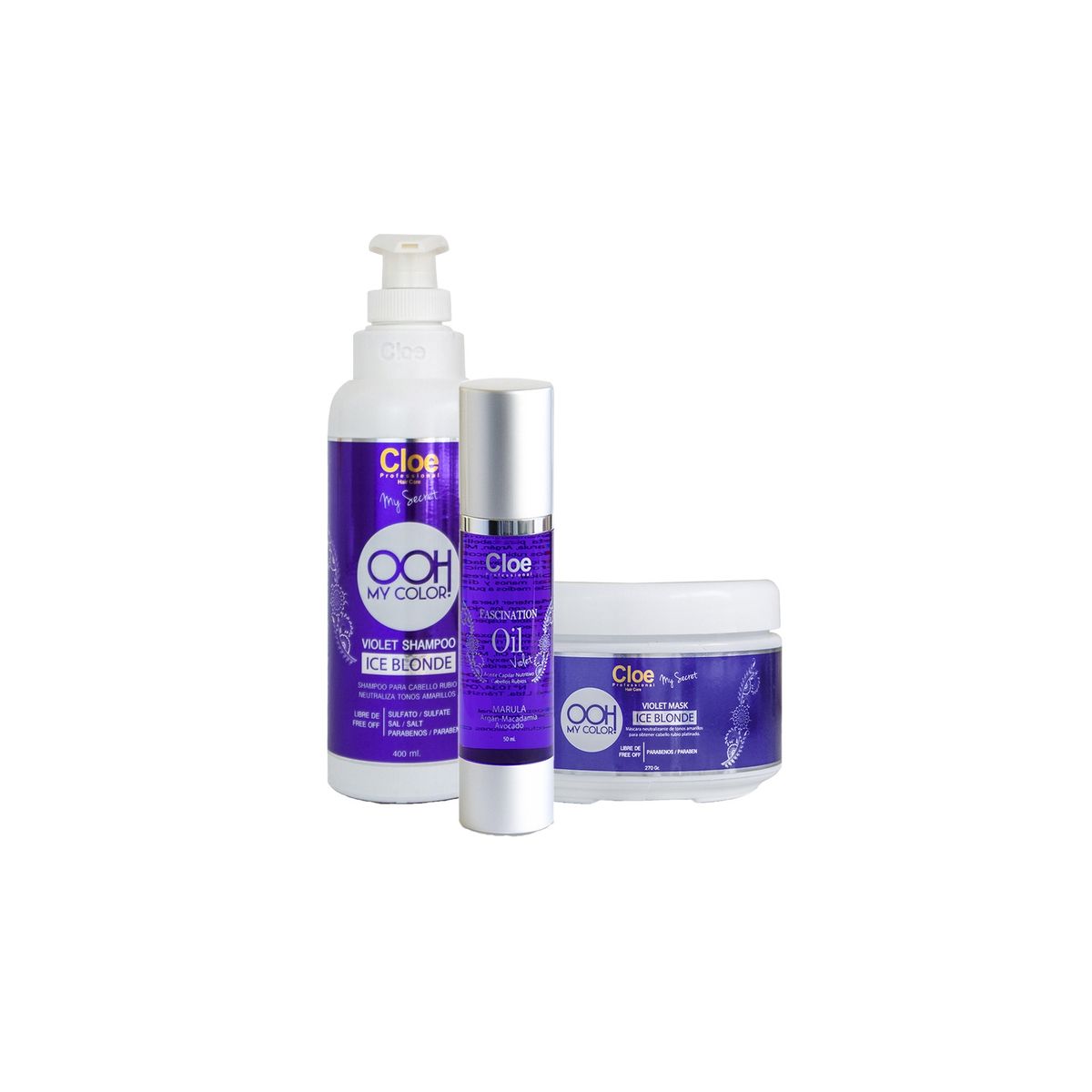 CLOE - Shampoo + Mascara Ohh My Color Violet + Serum Fascination Violet Cloe CLOE