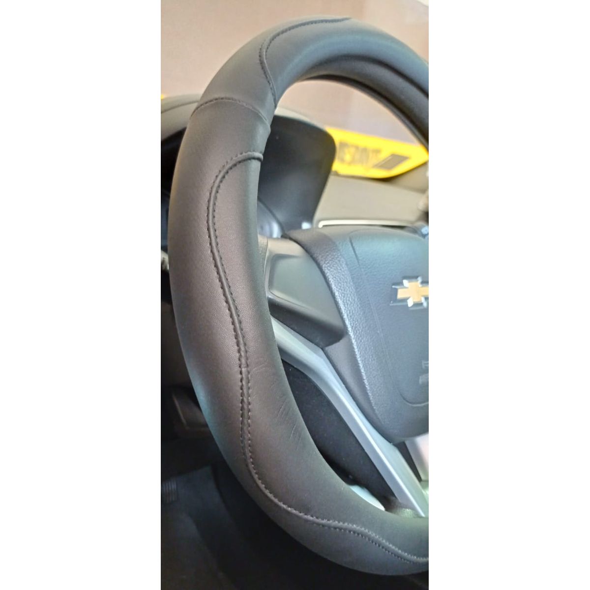 GENERICO - Forro cubre volante autos eco cuero alta calidad NEGRO