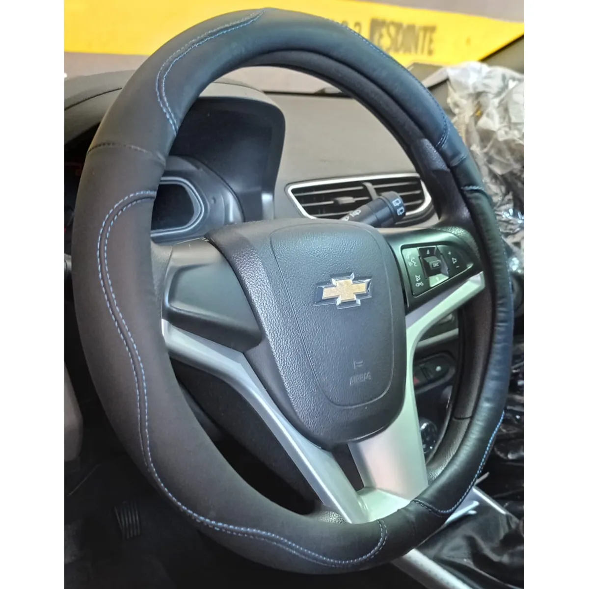 GENERICO - Forro cubre volante autos eco cuero alta calidad NEGRO