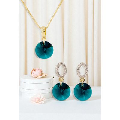 Imagen 2 del producto Conjunto Madrid Gold 24K creado con cristales de Swarovski® Emerald