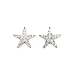 GENERICO - Aros Estrella para mujer, plata 925 y circones - Azul Zafira