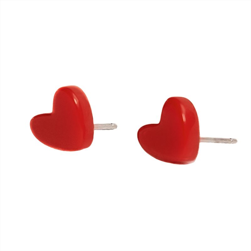 GENERICO - Aros Corazon Rojo para niña, plata 925 - Azul Zafira