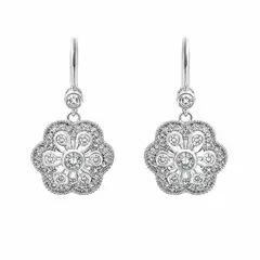 JOYAS MYTOKE - Aros Piedras Circones Plata 925 Italiana Rodinada Flor