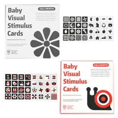 KIVARA - Tarjeta Estimulacion Visual Bebe Etapa 1 Y 2 Alto Contraste