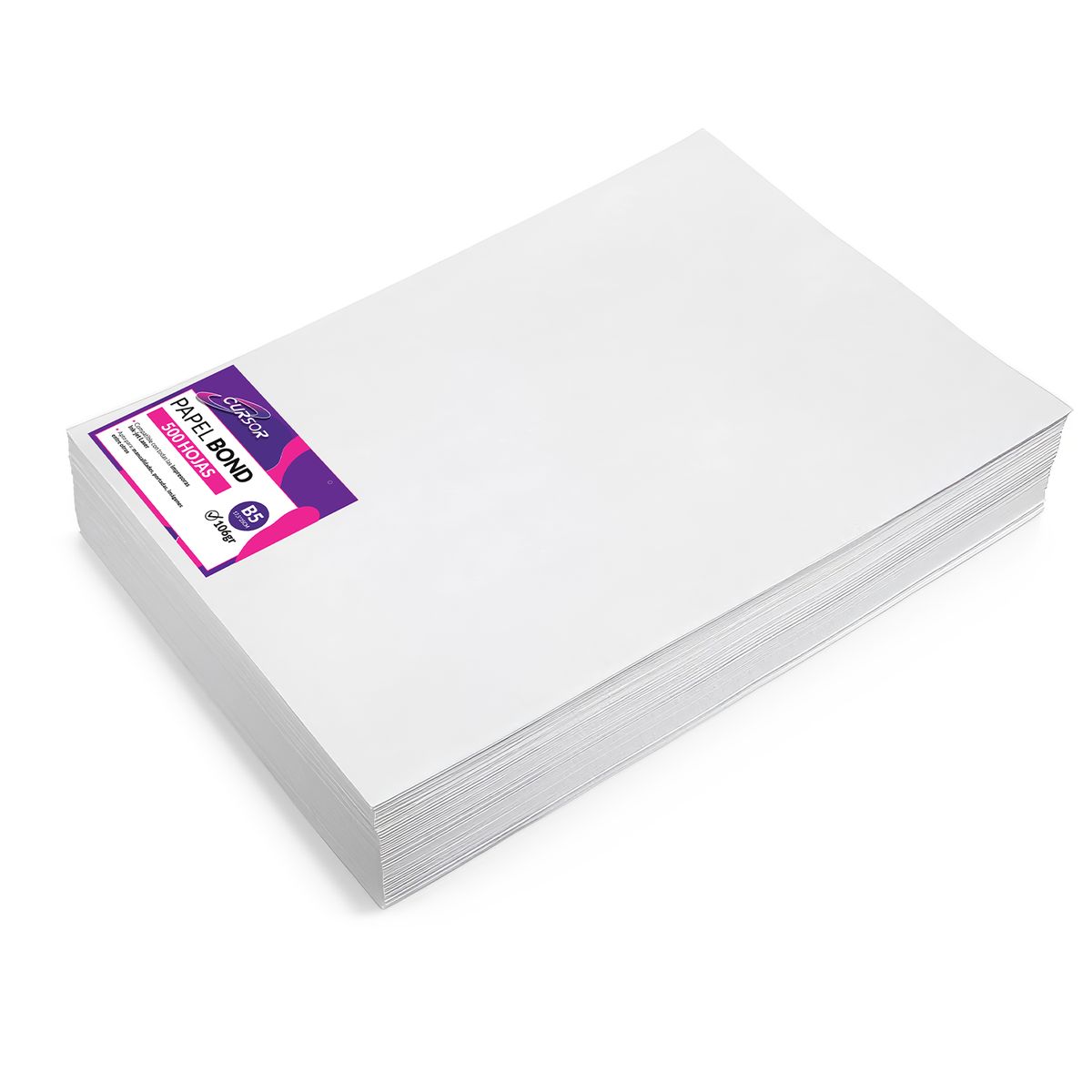 GENERICO - 500 Hojas Papel 6 Bond Blanco B5 106gr Hojas Agenda