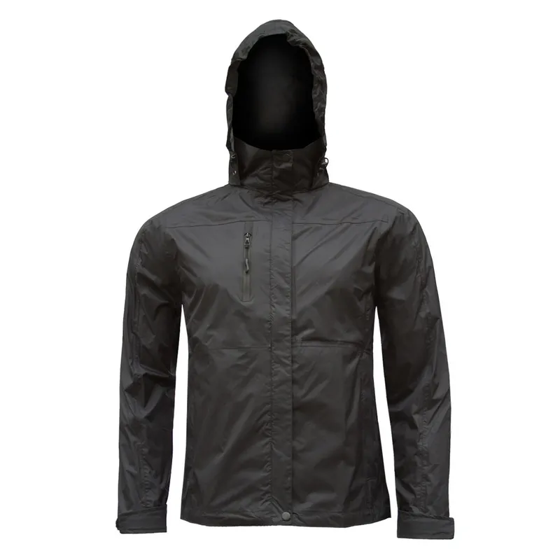 ANDESLAND OUTDOOR APPAREL - Cortaviento Impermeable Termo-Sellado Negro Hombre