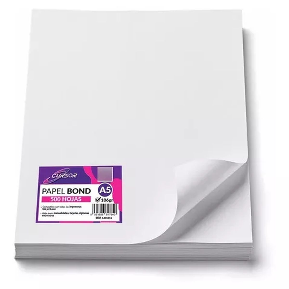 CURSOR - Papel Bond 106 Grs. Tamaño A5 500 Hojas Agendas