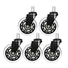 GENERICO - Pack 5 Ruedas Para Silla Escritorio Tipo Roller Set 5 Universales