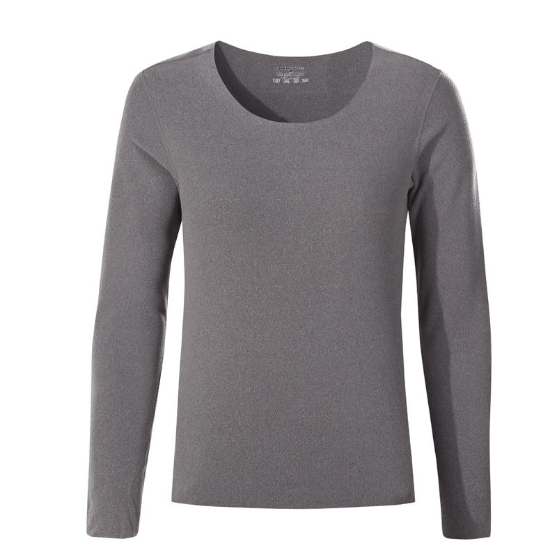 ANDESLAND OUTDOOR APPAREL - Polera Micropolar I Capa Cuello Sin Costuras Blanford Gris Mujer.-
