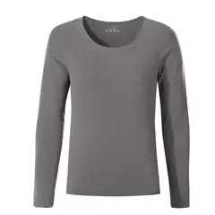 ANDESLAND OUTDOOR APPAREL - Polera Micropolar I Capa Cuello Sin Costuras Blanford Gris Mujer.-