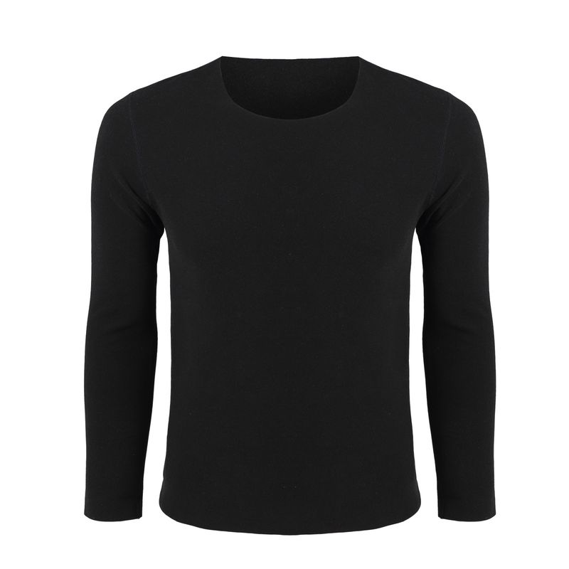 ANDESLAND OUTDOOR APPAREL - Polera Micropolar I Capa Cuello Sin Costuras Blanford Negra Hombre