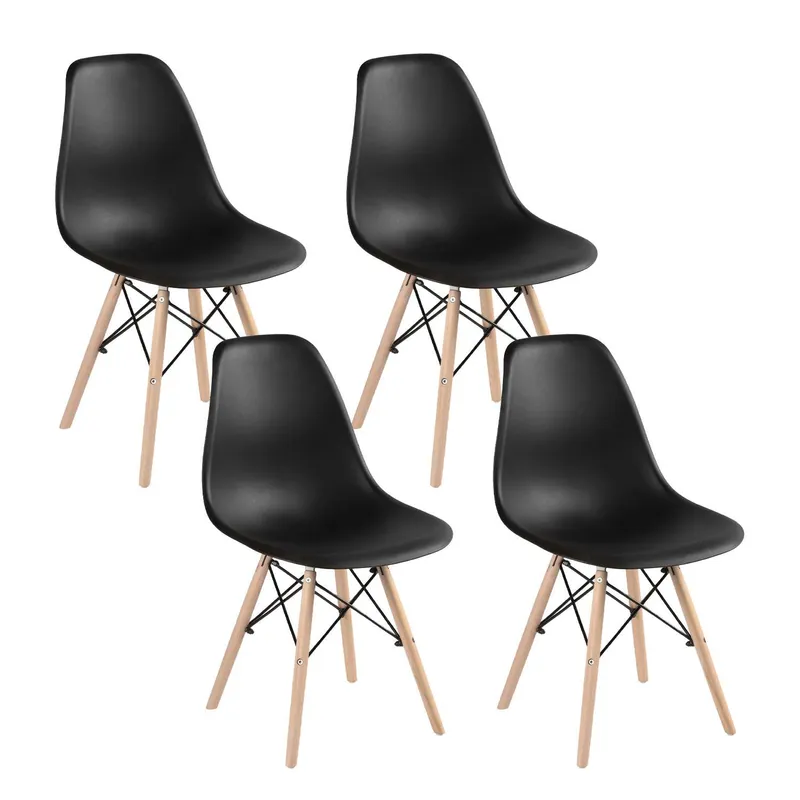 GENERICO - Silla Comedor Okaeri Eames Blanco/negro, 4 Unidades Env Grat - Negro