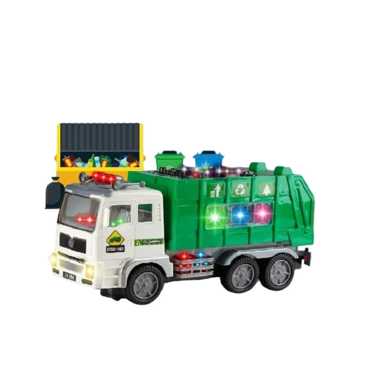GENERICO - Camion Recolector de Basura Juguete Sonido Luces Movimiento