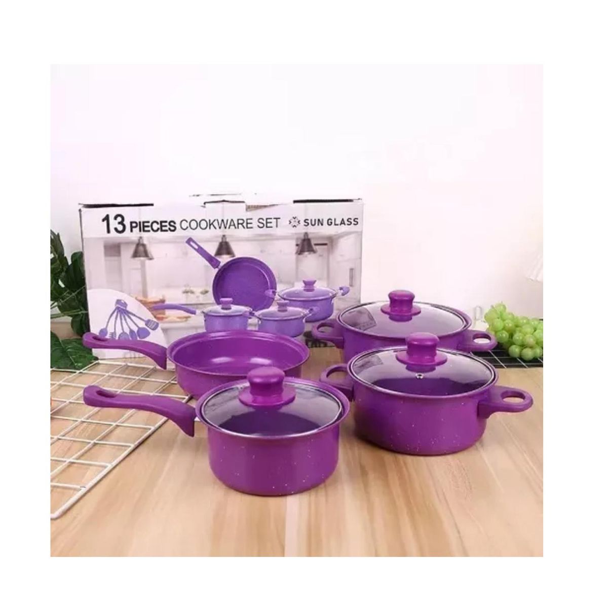 GENERICO - Juego De Ollas Bateria De Cocina 4 Piezas Antiadherente Utencilios