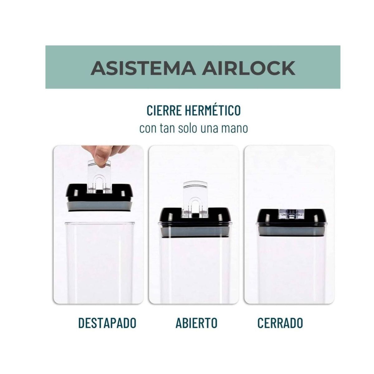 GENERICO - Contenedores De Alimentos Organizadores Hermetico 5 Piezas