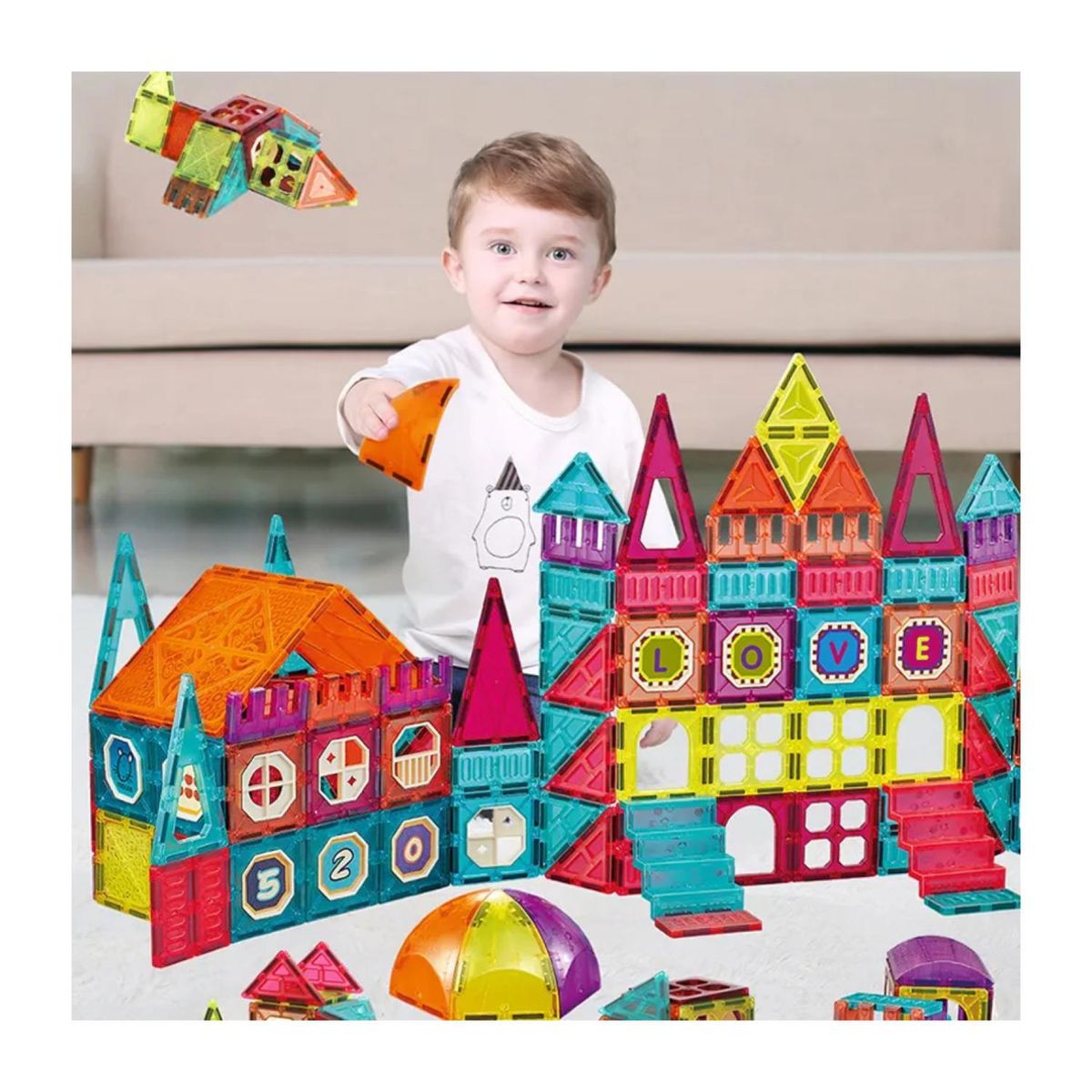 GENERICO - Juguete Construccion Castillo Bloques Magneticos 77 Piezas