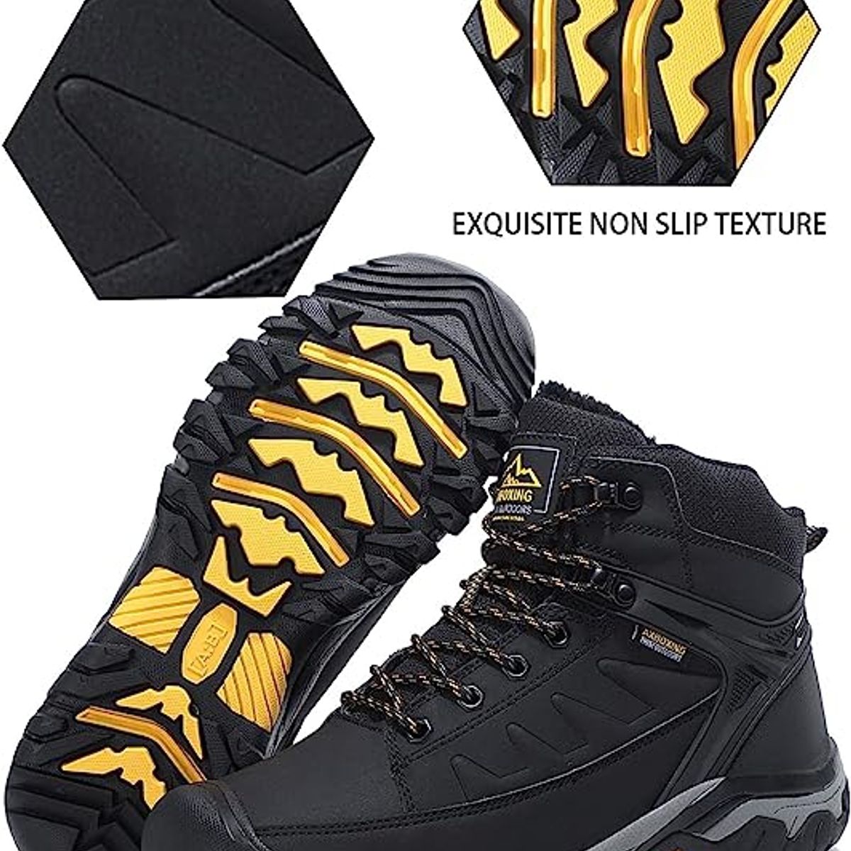 SHANDIAN - Zapatos de montaña impermeable y antideslizante de hombre