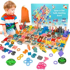 OEM - JUEGO DE ROMPECABEZAS 7 EN 1 DE NUMEROS Y LETRAS MONTESSORI