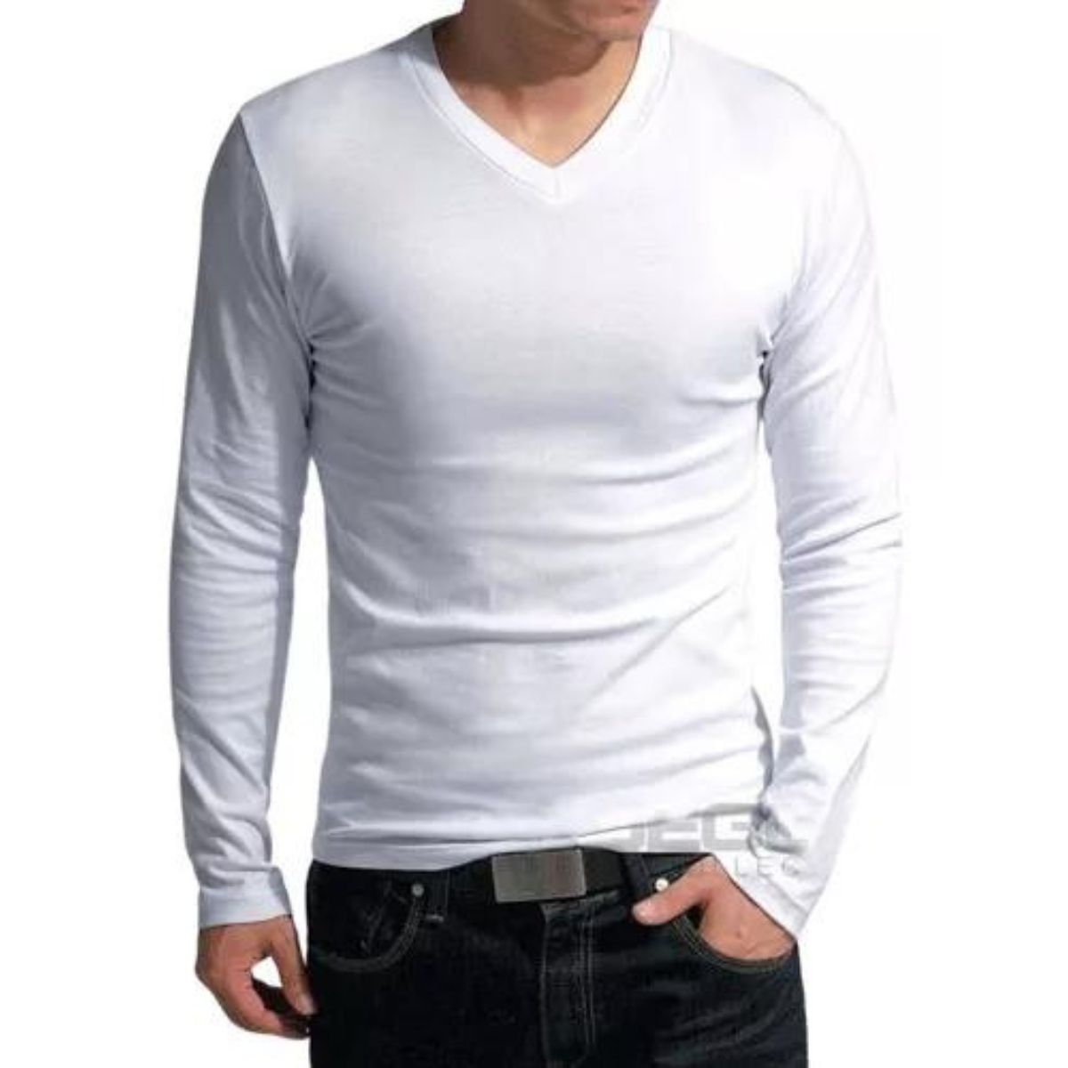 LOOK SHOP - Camiseta Manga Larga Cuello V Hombre. Fibra Bambú 274