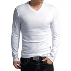 LOOK SHOP - Camiseta Manga Larga Cuello V Hombre. Fibra Bambú 274