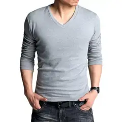 MPROPIA - Camiseta Manga Larga Cuello V Hombre. Fibra Bambú 274
