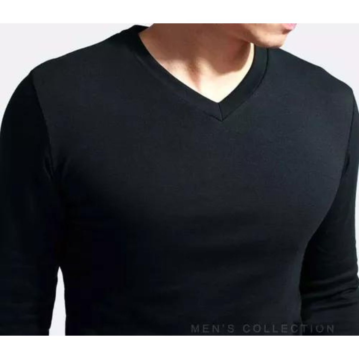 LOOK SHOP - Camiseta Manga Larga Cuello V Hombre. Fibra Bambú 274