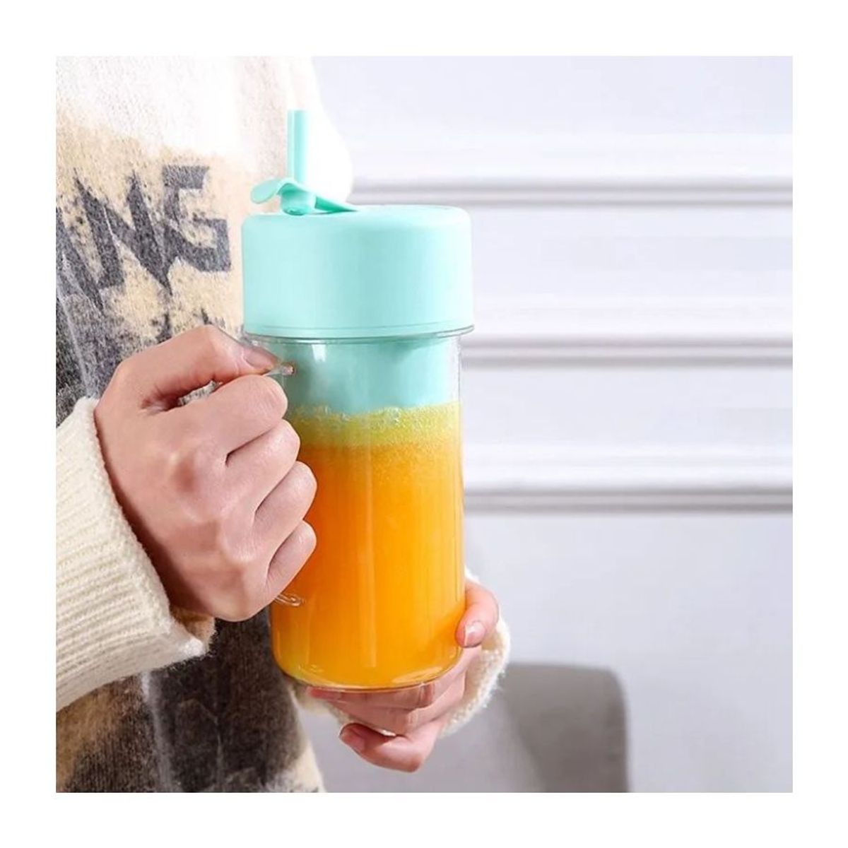 GENERICO - Vaso Botella Licuadora Recargable Juguera Batidora Portatil Azul