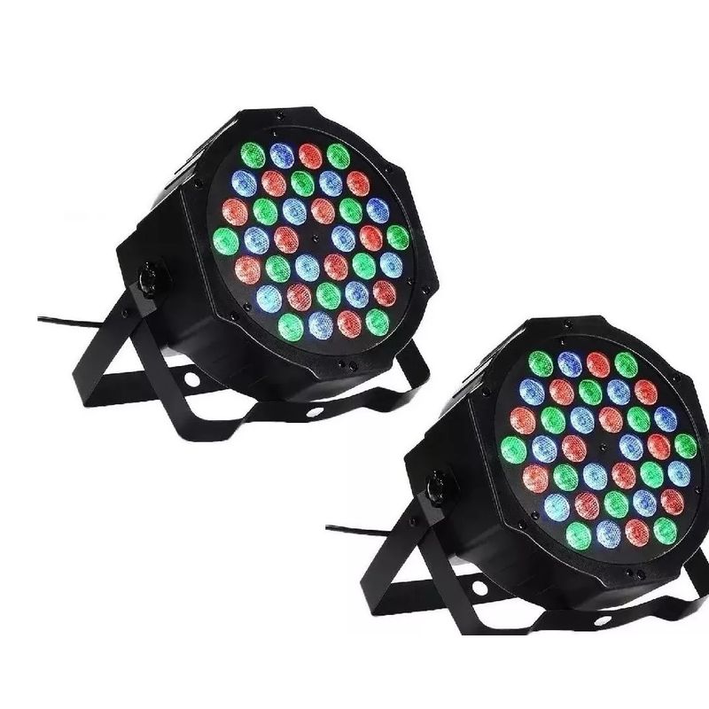GENERICO - Pack X2 Focos fiesta 36 Led Rgb Dmx luces Audio rítmico